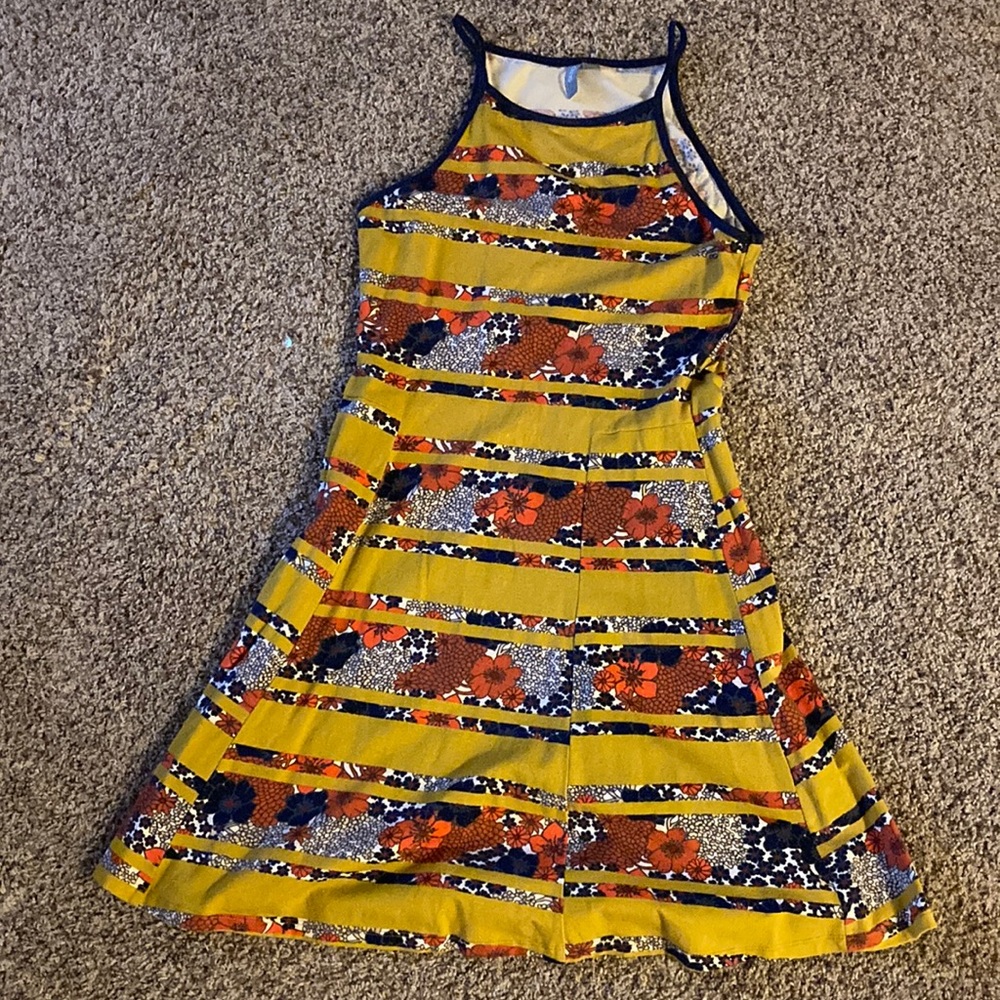 Mustard floral dress